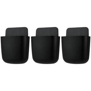 lot 6903 image: kulusion 3 Pcs Remote Control Holder, Wall Mount Pen Holder Hole-Free Self Adhesive Phone Charging Organizer Pencil Storage Containers for Home Office School Supply Orgaizer(Black)