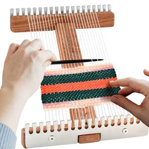 lot 6910 image: Savina Adjustable Tapestry Weaving Loom, Small Expandable 3.5in to 11.8in, Wooden Frame for Weaving Yarn, Art Projects, Ideal for Beginners & Advanced.