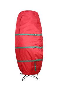 lot 6912 image: Sattiyrch Upright Christmas Tree Storage Bag,Fits Up to 7.5 ft Tall Artificial Tree,Heavy Duty 600D Canvas Red Christmas Tree Storage Container with Sleek Zipper and Durable Handles (7.5 FT)