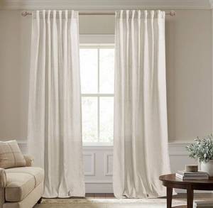 lot 6922 image: KOUFALL Linen Back Tab Rod Pocket Linen Sheer Curtains for Living Room 52x102 Inches Long