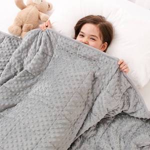 lot 6931 image: Kivik 3 lbs Weighted Blanket, Cooling Soft Minky Dotted Heavy Blankets Throw for Better Relaxing & Sleeping, Machine Washable, 36x48 Inches, Grey