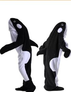 lot 6934 image: Whale Blanket Hoodie & Onesie - Soft Plush Whale Costume Pajamas for Sleeping