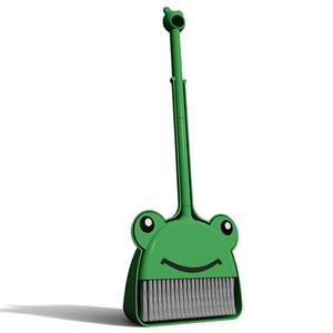 lot 6940 image: SCKTYZS Mini Broom with Dustpan for Boy I Kids Small Cleaning Set Combo Pretend Play I Toddler Kitchen Dress Up Toys-Frog Green
