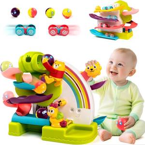 lot 6941 image: Marstone Toddler Toy for 1 Year Old Boy Gifts 2-in-1 Ball Drop and Car Ramp Race Track, Educational Activity for 1 2 3 Year Old Boys Girls, 1st Birthday Baby Musical Toys for Cause Effect Learning