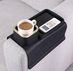 lot 6945 image: HMASYO Couch Cup Holder Tray - Silicone Sofa Armrest Table Couch Drink Holder and Tray Organizer for Remote Snacks Cellphone, Anti-Spill Anti-Slip Design, Gifts for Family Mom Dad Grandma