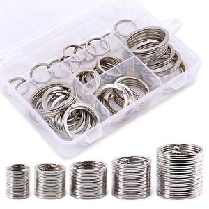 lot 6956 image: Swpeet 60 Pcs Assorted Multi-Purpose Metal Keychain Rings Split Keyrings Flat O Ring for Home Car Keys Attachments Keys Pendants - 20mm, 25mm, 30mm, 35 mm, 38 mm