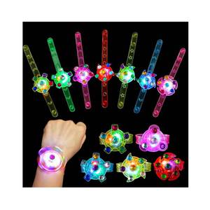 lot 6958 image: 12 Pack LED Light Up Fidget Spinner Bracelets Party Favors for Kids 4-8 8-12, Glow in The Dark Party Supplies, Birthday Gifts, Treasure Box Toys, Goodie Bags Stuffers for Kids