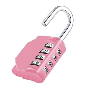 lot 6990 image: ZHEGE Combination Lock, 4 Digit Combination Padlock Outdoor, School Lock, Gym Locks (Pink)