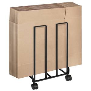lot 6991 image: Carton Storage Rack with Caster Wheels, Portable Cardboard Organizer, Carton Stand for Cardboard Storage, Carton Cart for Home Warehouse, Black Carton Organizer
