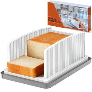 lot 6995 image: Kiss Core New Upgrade Bread Slicer for Homemade Bread, Bread Slicing Guide Adjustable Width, Foldable and Compact Cutting Guide with Crumb Tray, Suitability for Homemade Bread, Bagels, Cakes