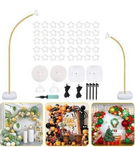 lot 8012 image: AerWo Balloon Arch Kit 9.35FT & 6FT, Free Bending Half Balloon Arch Stand with Base, Floor Gold Balloon Arch Frame Backdrop for Wedding Birthday Party Baby Shower Yard Lawn Home Christmas Decorations