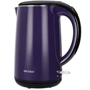 lot 8016 image: Secura Original Stainless Steel Double Wall Electric Water Kettle 1.8 Quart with Auto Shut-Off & Boil-Dry Protection, Dark Purple SWK-1701DPHB-3227B