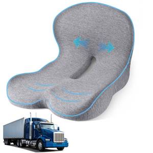 lot 8027 image: leqsdijk Seat Cushion for Truck Driver, Memory Foam Truck Seat Cushion with L-Shaped Ergonomic Design, Lumbar Support Pillow & Tailbone Pain Relief for Long Driving, Semi Truck Accessories
