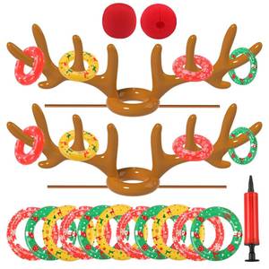 lot 8038 image: Christmas Games Decorations, Inflatable Reindeer Antler Ring Toss Game, Stocking Stuffers for Men Women Kids Teens Adults, Christmas Party Games Fun Xmas Gifts Carnival Holiday Family