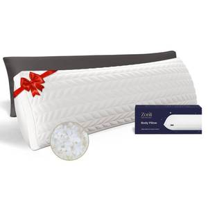 lot 8068 image: ZonLi Long Body Pillows for Adults, Memory Foam Body Pillow Adjustable, Firm Support for Side Sleepers, Pregnant Women, Washable Quilted Pillowcase, 20 x 54 Inch, Gifts, Dark Grey Set