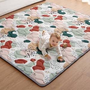 lot 8081 image: Blissful Diary Baby Play Mats for Floor, 71x59 Inch Thicker Foam Playmats for Babies and Toddlers, Soft Cushioning Baby Crawling Mat, Modern Abstract