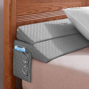 lot 8083 image: EUHAMS King Size Bed Wedge Pillow - Bed Gap Filler Mattress Wedge Headboard Pillow Close The Gap 0-7 Between Your Headboard and Mattress or Wall for Sleeping Backrest Pillow (76x10x6 Gray)