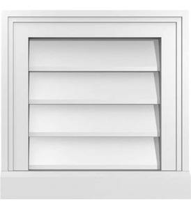 lot 8104 image: 14W x 14H Vertical Surface Mount PVC Gable Vent Non-Functional, w 2W x 2H Brickmould Sill Frame