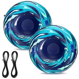 lot 8110 image: Snow Tube with Towable Tow Rope, UOLUUK 2 Persons Heavy Duty Inflatable Sled for Kids & Adults Premium Abrasion-Resistant Thickened Bottom Sledding for Outdoors (Ocean Blue)