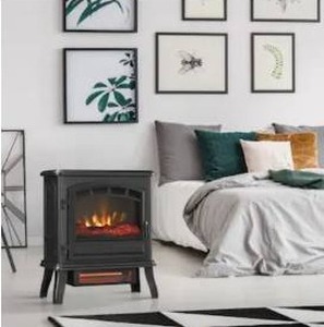 lot 5901 image: Style Selections 19.5-in W 5200 -BTU Black Metal Flat wall Infrared quartz Electric Stove