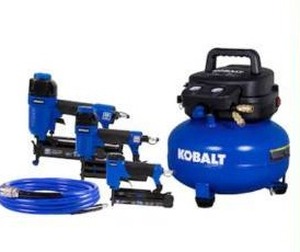 lot 5904 image: Kobalt 6-Gallon Portable Electric 150 PSI Pancake Air Compressor with Accessories