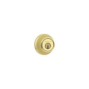 lot 5920 image: Kwikset SmartKey Security Polished Brass Metal Single Cylinder Deadbolt