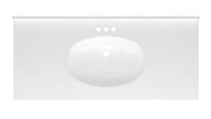 lot 5924 image: American woodmark solid white Bathroom sink mp249-3x