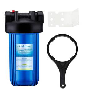 lot 8122 image: Geekpure 10-Inch Whole House Big Water Filter Housing-Fit for 4.5x10Filters -Blue-1 Inch Brass Port (1)