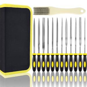 lot 8135 image: kapoua Small File Set, Needle Diamond File 13PCS, 6pcs Jewlers Files & 6pcs Steel Files Precision Metal Work, Woodworking, Plastic Carving Tool with Steel Brush and Carry Case