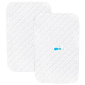 lot 8144 image: Bassinet Mattress Pad Cover Fit for Baby DelightMika MickyDream On Me LotusANGELBLISSKoolerThings (3 in 1) Bedside Sleeper, Waterproof Bassinet Mattress Protector Quilted Bassinet Sheets 2 Pack