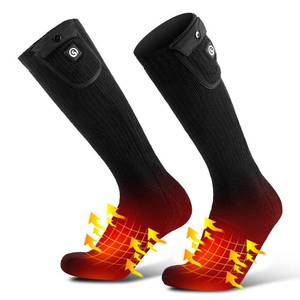 lot 8155 image: SAVIOR HEAT Heated Socks for Men Women, 150F Fast Heating Electric Ski Socks, 7.4V 2200mAh Rechargeable Battery Powered, Carbon Fiber Toe Warmers for Skiing Hunting Fishing Outdoor Work Medium