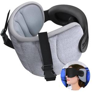lot 8162 image: SARISUN Travel Pillow for Airplanes, Airplane Pillow for Long Flight, Neck Pillow with Eye Mask for Sleeping, Portable Travel Pillow for Car Road Trip Headrest, Stop Bobblehead, Grey