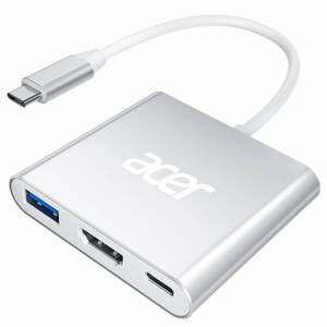 lot 8165 image: Acer USB C to HDMI Adapter, 4K USB C Hub with 100W PD, USBA 3.0 Port, HDMI to USBC Multiport Digital AV Converter for MacBook ProAir, iPad, Tablets, TV, Monitor and More (Silver)