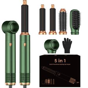 lot 8194 image: 5 in 1 Blow Dryer Brush Set,Hot Air Styler Negative Ion Air Curling Wrap Air Curler, Round Brush Blow Dryer Curling Iron Hair Styling Tools Gift for Dry,Volumize, Straight,Curl,100-120V