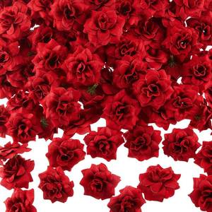 lot 8199 image: Syhood 100 Pieces Artificial Roses Head 1.77 in Fake Silk Rose Head DIY Fake Heads for Wedding Flower Wall DIY Crafts Bouquet Decoration (Red)
