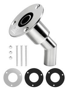 lot 8204 image: OCEANBROAD Stainless Steel 316 Thru Hull Exhaust Skin, Fitting 24mm Hose Pipe Marine Exhaust Port for Webasto, Planar, Eberspacher, Chinese Diesel Parking heaters, Bend with Bolts and Nuts