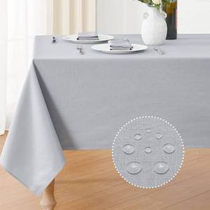 lot 8215 image: Veblandy Textured Rectangle Tablecloth 60x120 inch Table Cloth Water Resistant Wrinkle Free Spill-Proof, Decorative Fabric Table Cover Washable for Banquet Parties Event Holiday Dinner, Light Grey