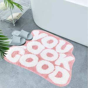 lot 8224 image: Inshere You Look Good Bath Mat Cute Bathroom Rugs, Pink Kitchen Rugs Door Mats Soft &amp Absorbent Plush Coral Fabric, Cool Funny Indoor Welcome Mats Home Carpets Non-Slip Washable 25x21