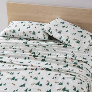 lot 8226 image: Eddie Bauer - Flannel Sheets Queen Size, Anti-Pilling & Wrinkle Resistant Cotton, Touchably Soft for All-Season Comfort - Bed Sheets with Matching Pillowcases & Fitted Sheet (Deer Hollow Green)