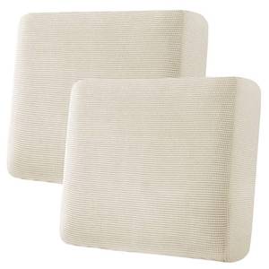 lot 8234 image: H.VERSAILTEX Super Stretch Individual Seat Cushion Covers Sofa Covers Couch Covers Slipcover Sets Thick Jacquard Textured Twill Fabric (2 Piece Large Sofa Cushion Covers, Natural)