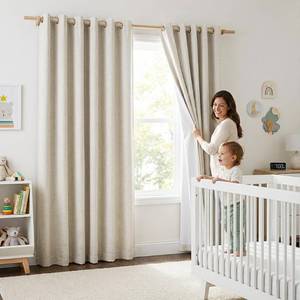 lot 8237 image: NICETOWN Natural 100% Blackout Linen Curtains 84 inch Long Burg for Living Room, 2 Panels, 52 Wide, Farmhouse Thick Completely Blackout Window Treatment Thermal Insulated Warm Drapes for Winter