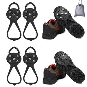 lot 8250 image: LACE INN Non Slip Gripper Spike, Ice Grippers Traction Cleats Snow Shoe Spikes Grips Crampons with 10 Steel Studs Cleats 2 Pair
