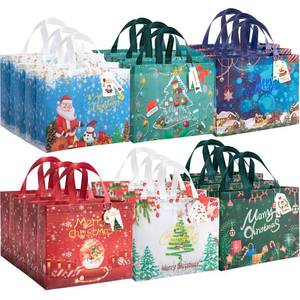 lot 8257 image: ZUIYIN 18 Pack 13 Large Christmas Gift Bags - with Gift Tags - Reusable Non-Woven Christmas Gift Bags with Handles for Holiday Xmas Party Gifts Wrapping Shopping (12.6X9.8X6.7)