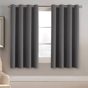 lot 8258 image: H.VERSAILTEX Blackout Grey Curtains for Bedroom Thermal Insulated Curtains 63 Inches Length Blackout Curtain Panel for Living Room, Luxury Grommet Solid in Charcoal Gray, One Panel, 52 W x 63 L