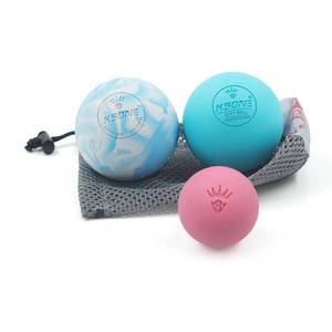 lot 8286 image: KSONE Massage Lacrosse Balls -Massage Balls for Myofacial Release&Trigger Point Therapy-Set of 2-Hard Lacrosse Massage Ball &Soft Massage Ball with one mini Ball