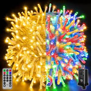 lot 8287 image: Ollny Christmas Lights, 210FT 640LED Christmas Tree Lights with 11 Modes Remote Control IP44 Waterproof Warm White to Multicolored Outdoor Christmas Lights for Outside Indoor Patio Xmas Decorations
