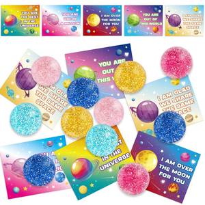 lot 8291 image: NEUBSAW 30 Packs Valentines Day Cards with Glitter Bounce Balls Stress Toys for Classroom Exchange, Valentines Gifts Party Favors for Boys Girls School, Party Prizes for School