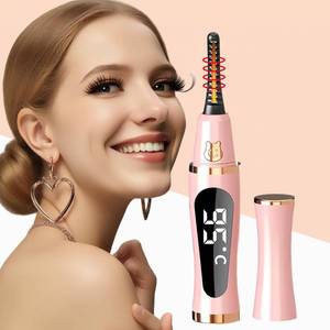 lot 8301 image: Heated Eyelash Curler Fast 5s Heat-Up, USB Rechargeable Electric Eyelash Curler, LED Display, Anti-Burn, 24H Long-Lasting Curl, (Pink A)
