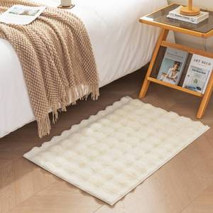 lot 8326 image: Amazon Basics Indoor Area Rug, 3D Bubble Washable Home Decor Carpet for Living Room, Bedroom, 2 W X 3 L, Beige