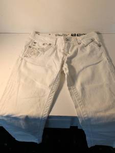 lot 2 image: Miss Me White Embellished Jeans Size 28